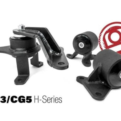 Innovative 98-02 Accord H-Series Black Steel Mounts 85A Bushings
