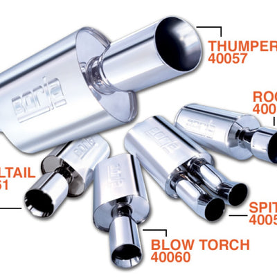 Borla Wailtail Oval 2-1/4in x 5in Side Round Out Boomer Muffler