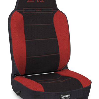PRP Enduro High Back Reclining Suspension Seat (Passenger Side) - Black/Red