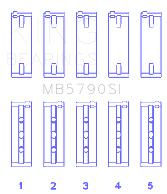 King Engine Bearings Porsche M 48 / M 48.50 (Size STD) Main Bearing Set