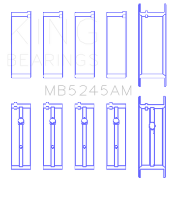 King 91-04 Nissan 146CI/2.4L KA24DE L4/89-97 146CI/2.4L KA24E L4  Main Bearing Set - Size +0.25mm