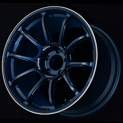 Advan Racing RZ-F2 18x9.5 +45 5x120 Racing Titanium Blue and Ring Wheel