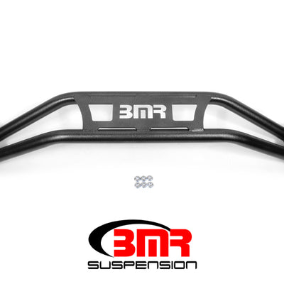 BMR 08-18 Dodge Challenger Front Strut Tower Brace - Black Hammertone (Twin Tube Design)