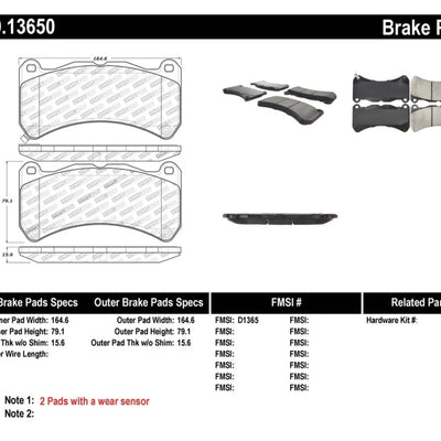 StopTech Performance 08-09 Lexus IS F Front Brake Pads