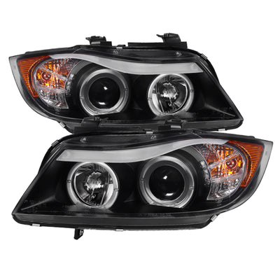 Spyder BMW E90 3-Series 06-08 Projector LED Halo Amber Reflector Rplc Bulb Blk PRO-YD-BMWE9005-AM-BK
