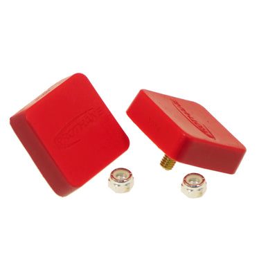Prothane Universal Bump Stop 5/8X2X2 Sqr w/ Ctr Stud - Red