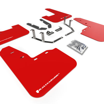 Rally Armor 18-23 Ford Fiesta ST MK8 Red UR Mud Flap w/White Logo