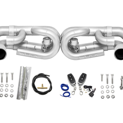 SOUL 12-16 Porsche 991.1 Carrera Base (without PSE) Valved Perf. Exhaust - Pol. Chrome Tips - w/ VC