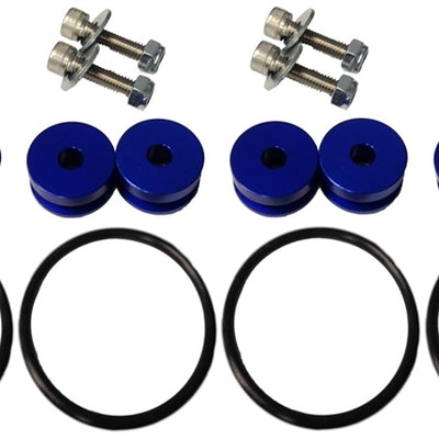Torque Solution Billet Bumper Quick Release Kit Combo (Blue): Universal